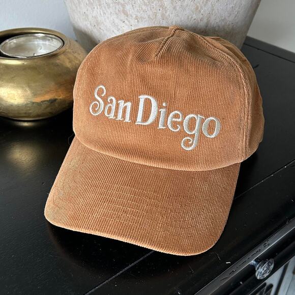 Tan Corduroy San Diego Baseball Cap Hat Snapback - Picture 1 of 2